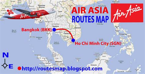 Routes Map Air Asia Routes Map Flight From Ho Chi Mint To Bangkok