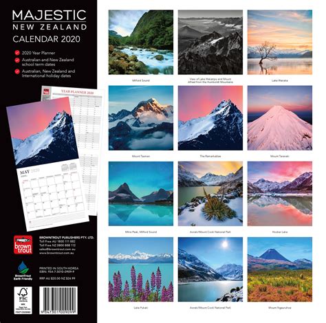 Buy Majestic New Zealand 2020 Square Wall Calendar At Mighty Ape Nz