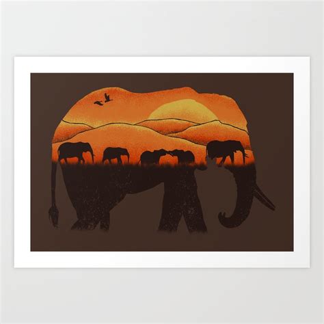 African Elephant Art Print By Erik Sandi Satresa Society6