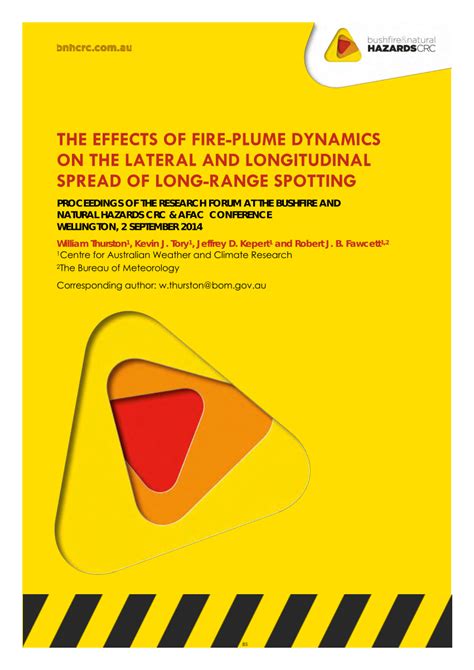 Pdf The Effects Of Fire Plume Dynamics On The Lateral And
