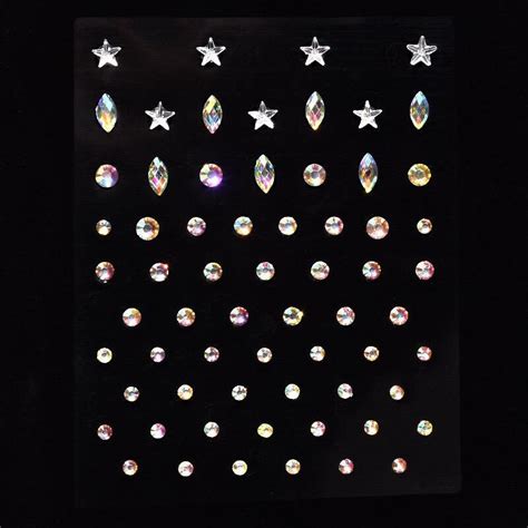 Diy Rhinestones Face Stickers Makeup 2 Selections Star Etsy