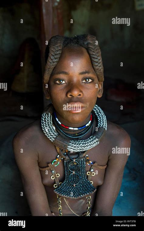 Pretty Himba Girl Portrait Kaokoland Namibia Stock Photo Alamy