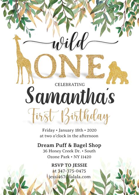 Download Wild One Birthday Invitation Templates Editable With Ms Word