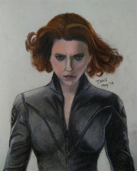 Black Widow Colour Pencil Drawing Zhcsubmissions