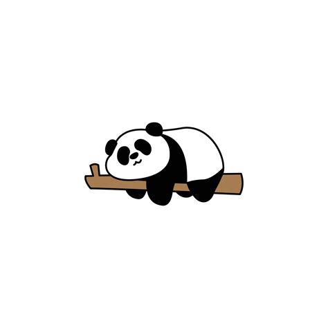 Lazy Panda Sleeping On A Branch Cartoon Vector Illustration 2082068