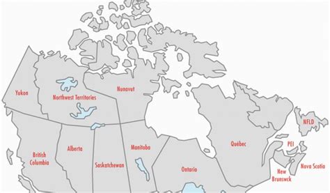 Blank Map Of Canada Provinces And Capitals Canada Provincial Capitals
