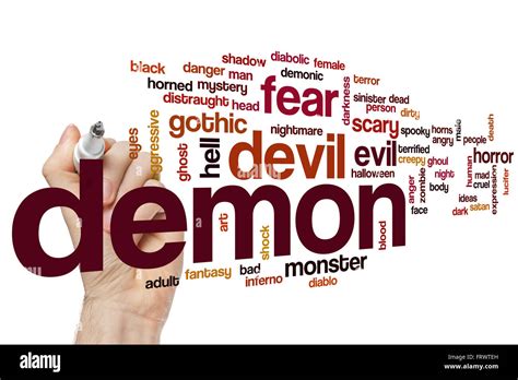 Demon Word Cloud Concept With Evil Fear Related Tags Stock Photo Alamy