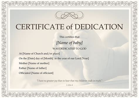 Baby Dedication Certificate Template for Mac Boy or Girl - Etsy | Baby