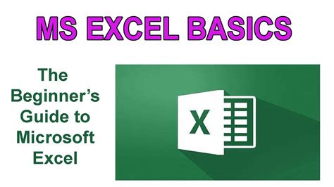 Microsoft Excel Basic For Beginners Youtube