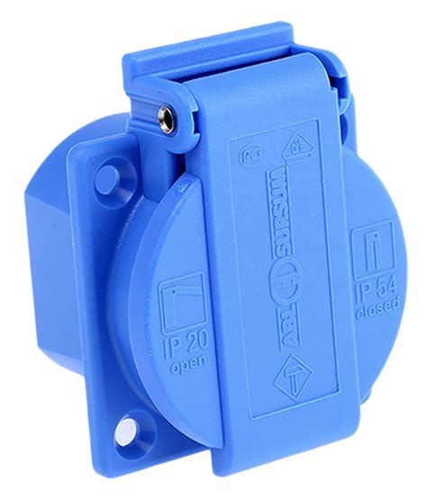 1661050 Abl Sursum Blue 1 Gang Plug Socket 16a Type F German