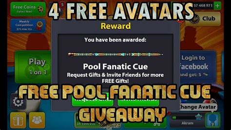 54 standard cues, 32 premium cues and 60 standard cues available. 8 Ball Pool - FREE POOL FANATIC CUE NOW / 4 FREE NAME ...
