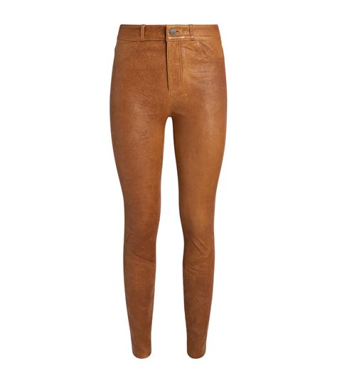 Paige Leather Hoxton Ultra Skinny Trousers Harrods Us
