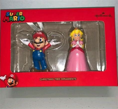 Hallmark 2019 Nintendo Super Mario And Princess Peach 2 Pack Christmas