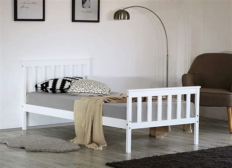 Single Bed Frame In White Solid Wood