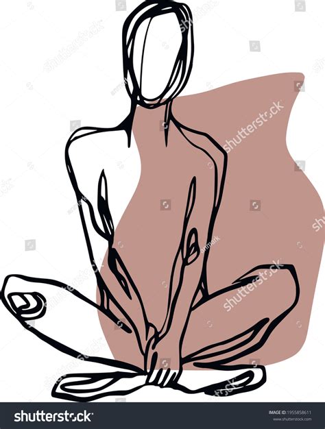 Stock Vektor Naked Women Line Art Clipart Nude Bez Autorsk Ch