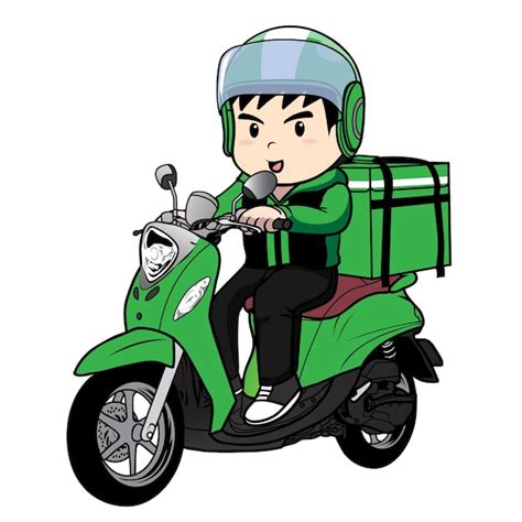 Premium Vector Delivery Man Ride Motorcycle Cartoon Vector