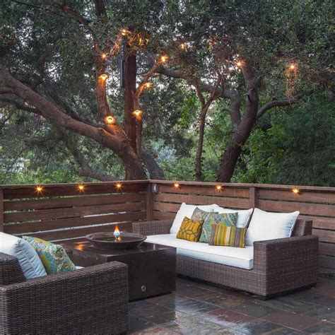 Place a lamp or two on the surfaces and plug them into the wall outlets. 12 lighting methods i.e. under rail deck lighting | Outdoor deck lighting, Outdoor furniture ...