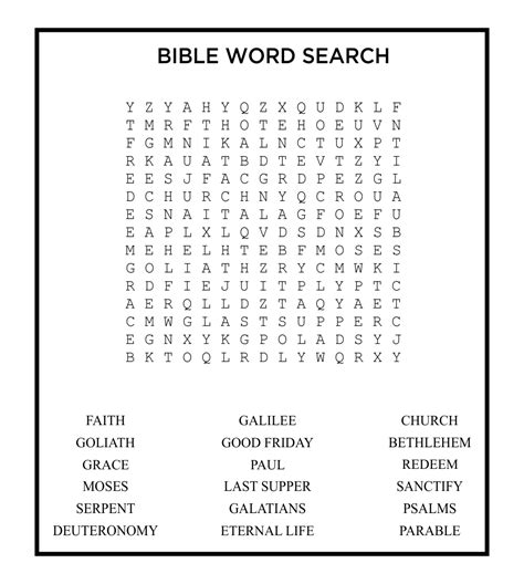 Printable Bible Word Search Puzzles Printable World Holiday