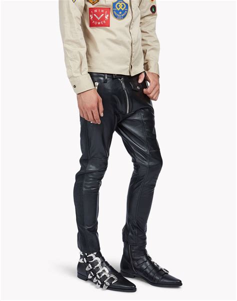 Dsquared2 Biker Leather Pants Leather Pants Men Dsquared2 Online Store