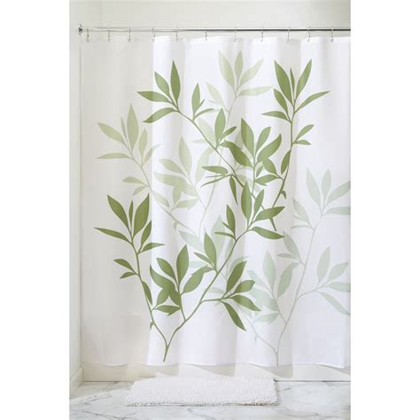 Interdesign Botanical Polyester Leaves Shower Curtain Green Walmart