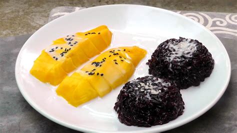 Thai Mango Black Sticky Rice Vegan Vegetarian Recipe Youtube