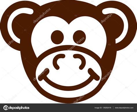 Simple Monkey Head Cartoon — Stock Vector © Miceking