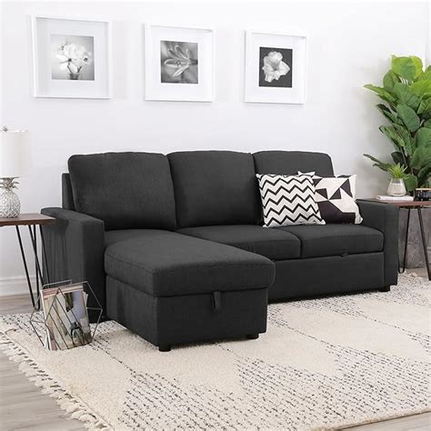 abbyson living newton sectional sofa bed upholstered reversible chaise pull out