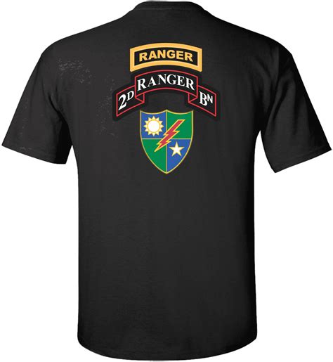 Army 2nd Ranger Battalion 75th Ranger Regiment With Ranger Tab T Shirt