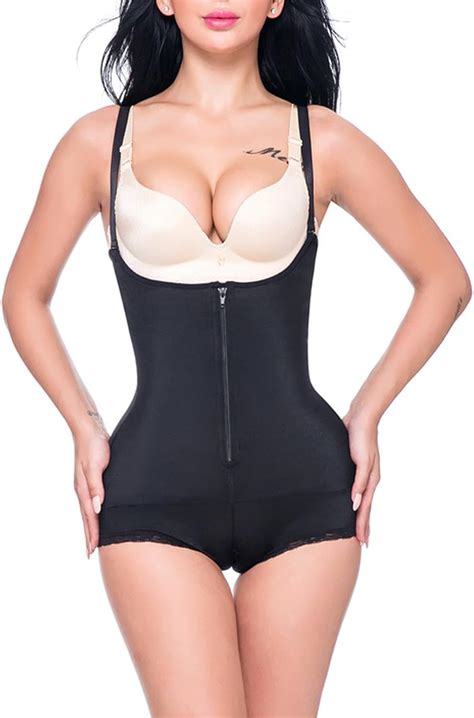 SLIMBELLE Women S Seamless Body Briefer Shaper Open Bust Bodysuit With Firm Tummy Control Body