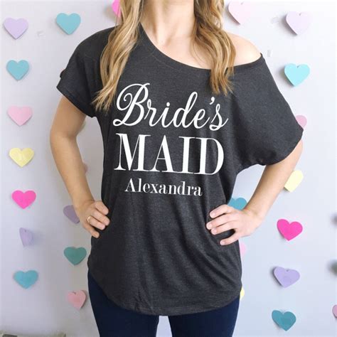 Bridesmaid Flowy Off The Shoulder T Shirt Brides Maid Shirt
