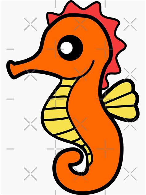 Cartoon Seahorse Sticker For Sale By Designsbydb Redbubble