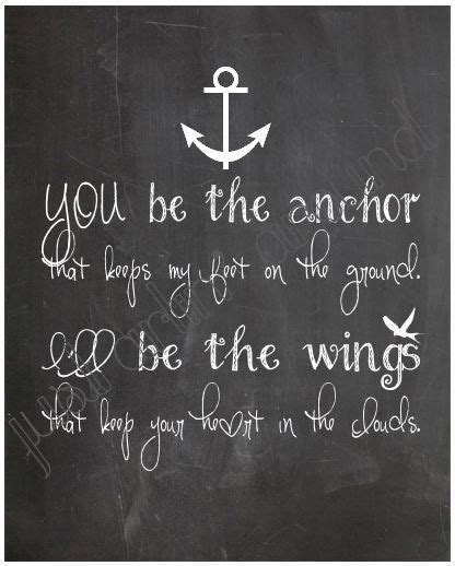 Love Anchor Anchor Quotes Chalkboard Art Print Romantic Wall Art