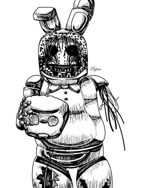Withered Bonnie Fnaf Coloring Page For Kids Free Five