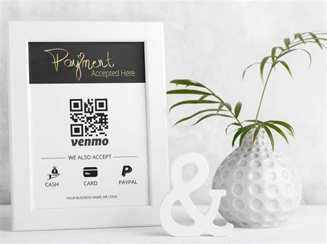 Custom Qr Code Payment Accepted Here Business Sign Venmo Etsy Uk