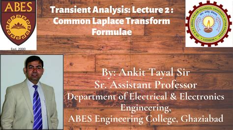 transient circuit analysis lecture 2 common laplace transform formulae youtube