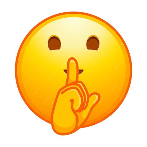 Premium Vector Top Quality Emoticon Quiet Emoji Shh Gesture Shush