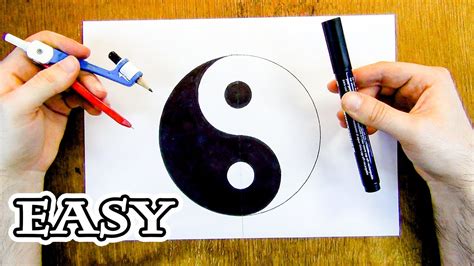 How To Draw A Perfect Symmetrical Yin And Yang Easily Easy Method To