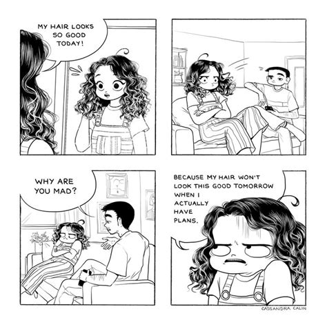 A Comic Strip With An Image Of A Woman Talking To A Man Who Is Looking At Her
