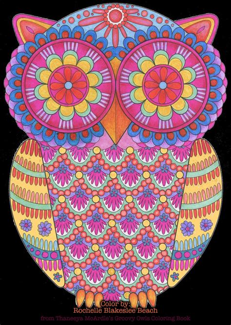 Marvel throws us a curve when a supervillain is the protagonist. Owl coloring page from Thaneeya McArdle's Groovy Owls ...