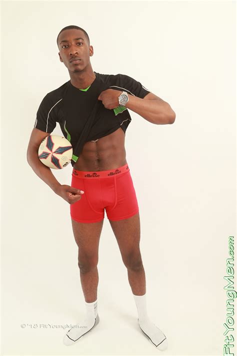 Fit Young Men Black Rugby Player Steve Hanson Shows Off