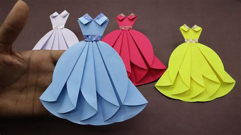 How To Make A Paper Dress With Your Own Hands Diy Origami Paper Dress
