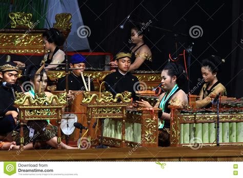 Playing Skills Javanese Gamelan Musical Instruments Editorial