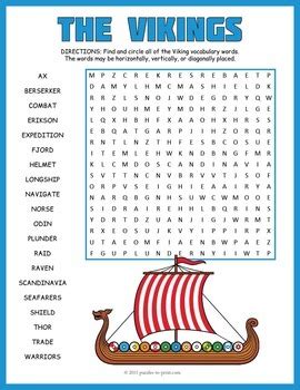 Some worksheets are more helpful for other age groups. Vikings Word Search Puzzle by Puzzles to Print | TpT