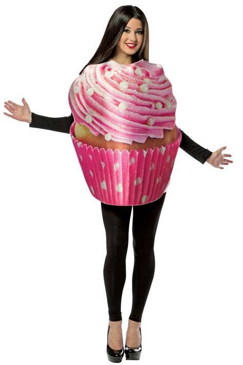 Adult Frosted Cupcake Fancy Dress Costume Womens Sweet Food Ladies
