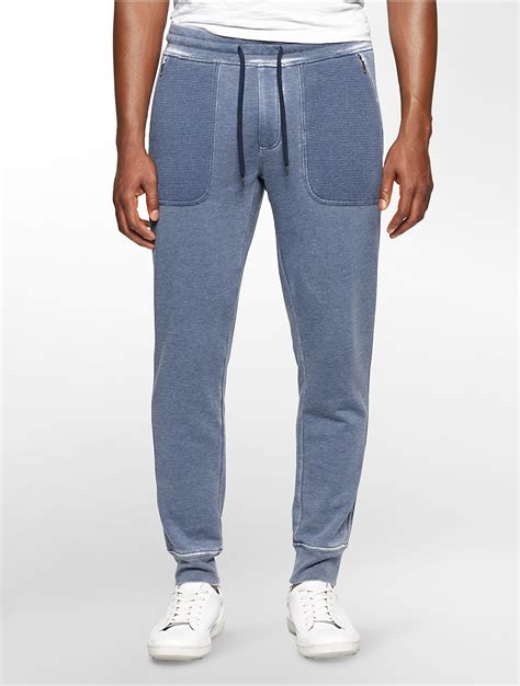 Lyst Calvin Klein Jeans Slim Burnout Sweatpants In Blue For Men