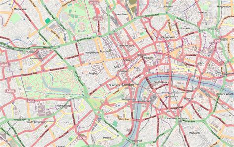 Central London Map Royalty Free Editable Vector Map Maproom Printable Street Map Of
