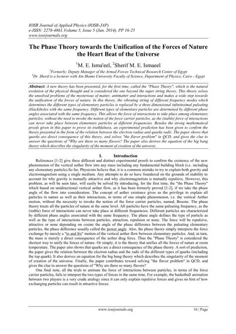 The Phase Theory Towards The Unification Of The Forces Of Nature The