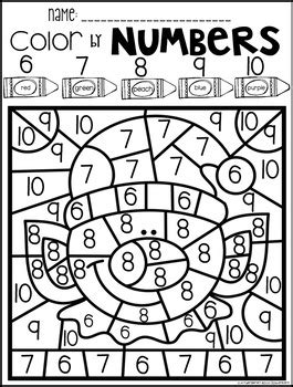Numbers coloring pages for kids. Christmas Color by Code Numbers 1-10 Activities by ...