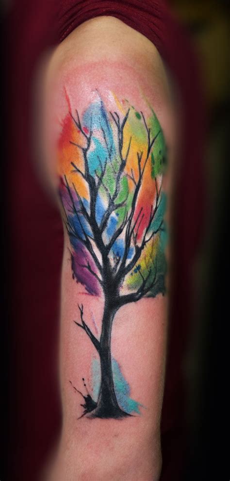 One example is buddhism, where the tree is a symbol of wisdom, liked to stories about the life of buddha. Watercolour tree Tattoo, aquarell Tattoo, watercolor ...