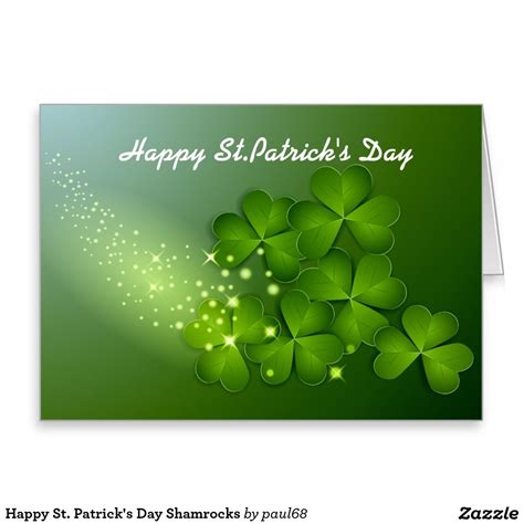 Happy St Patricks Day Shamrocks Card 2023